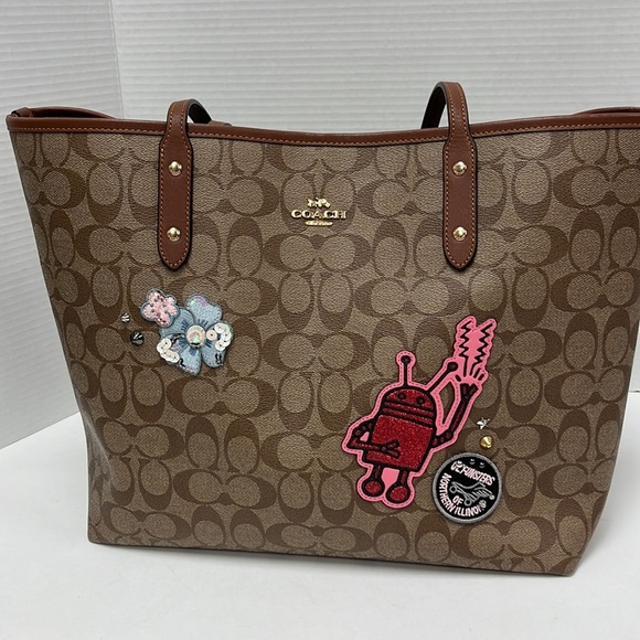 Coach Keith Haring Signature Canvas W/ Patches Tote Bag F48728 - Picture 1 of 10